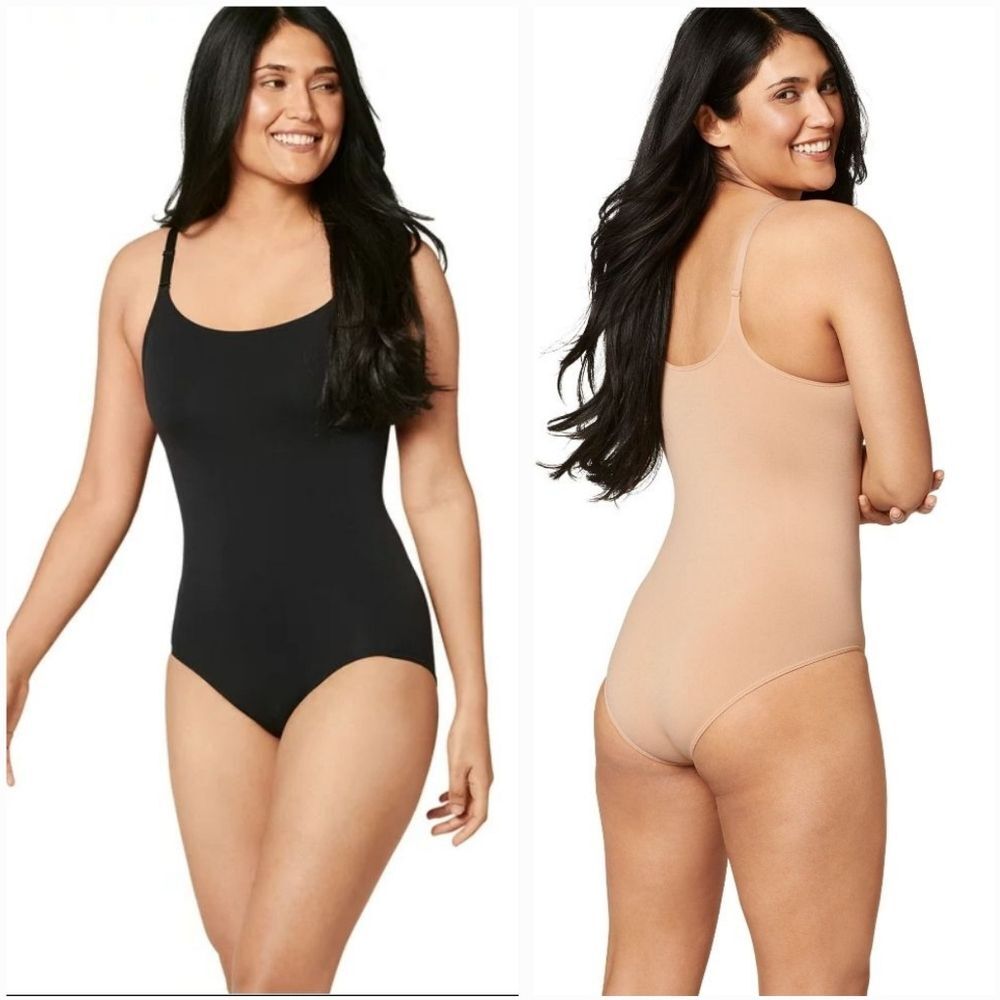 Jockey Essentials Women's Slimming Brief Bodysuit Seamfree Allover Shapewear 3XL